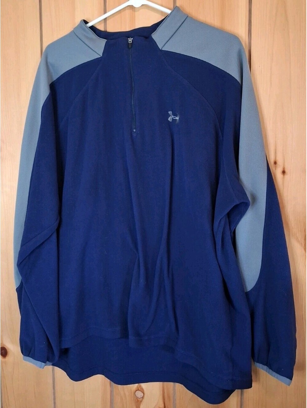 Under Armour Men's Size XXL Navy Gray  Fleece Loose Pullover 1/4 Zip